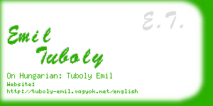 emil tuboly business card